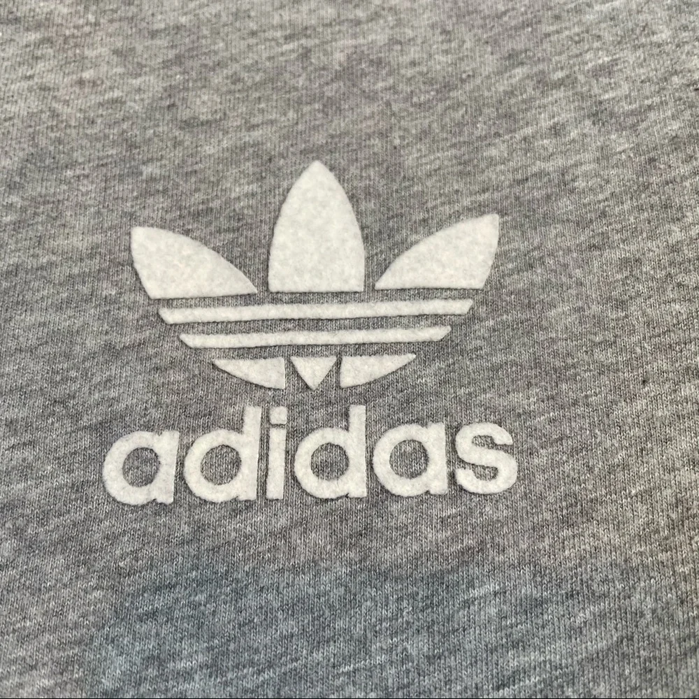 Adidas Classics 3-Stripes Tee Heather Gray Grey Small Cotton Tee Short Sleeve - Picture 4 of 11